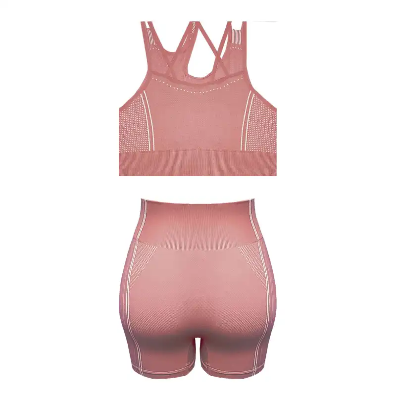 ست نیم تنه و شلوارک ورزشی زنانه مدل کاپ متحرک اسفنجی کد 23085