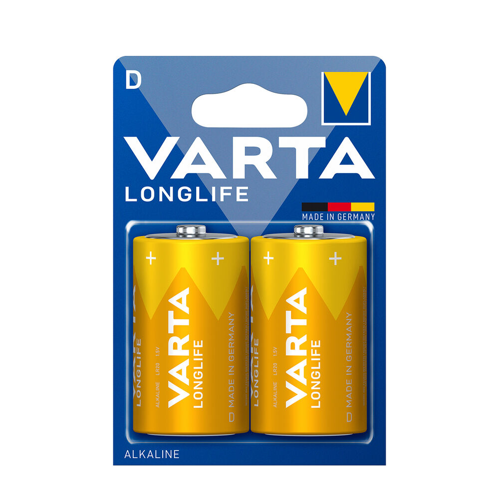 باتری D وارتا مدل LONG LIFE بسته ۲ عددی