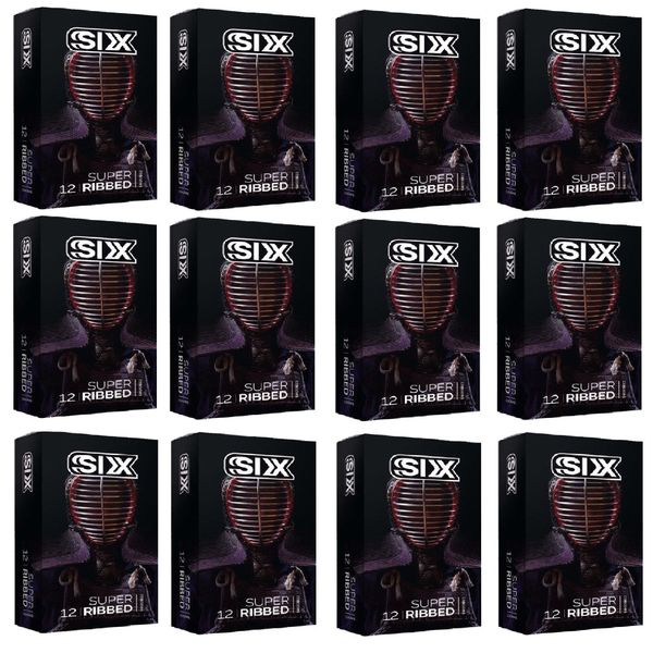 کاندوم سیکس مدل Super Ribbed مجموعه 12 عددی