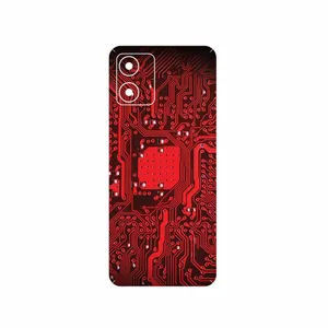 MAHOOT Red_Printed_Circuit_Board Cover Sticker for Motorola Moto E13