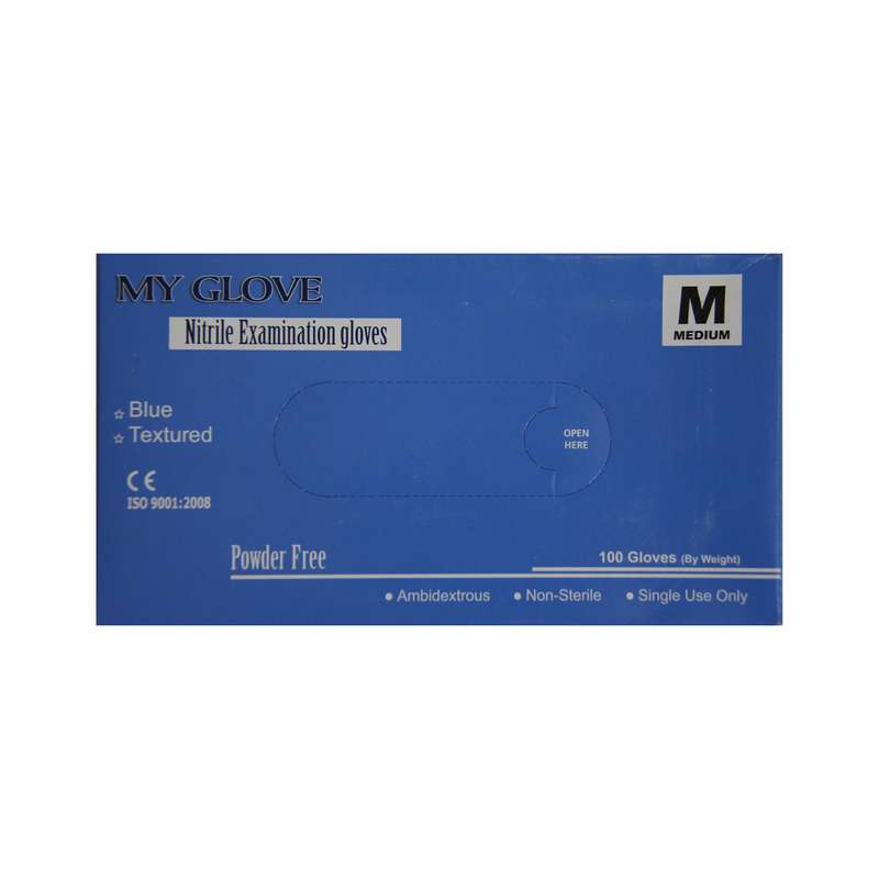 دستکش لاتکس بدون پودر کشی سایز medium بسته 100 عددی