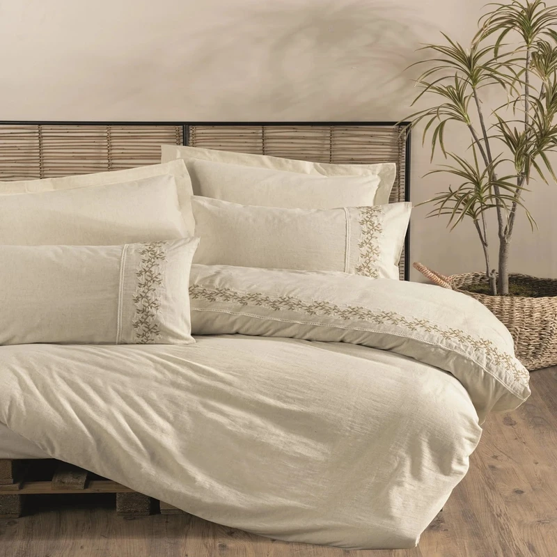 سرویس ملحفه 2 نفره 6 تکه کاتن باکس مدل COTTON KETEN DARIAN