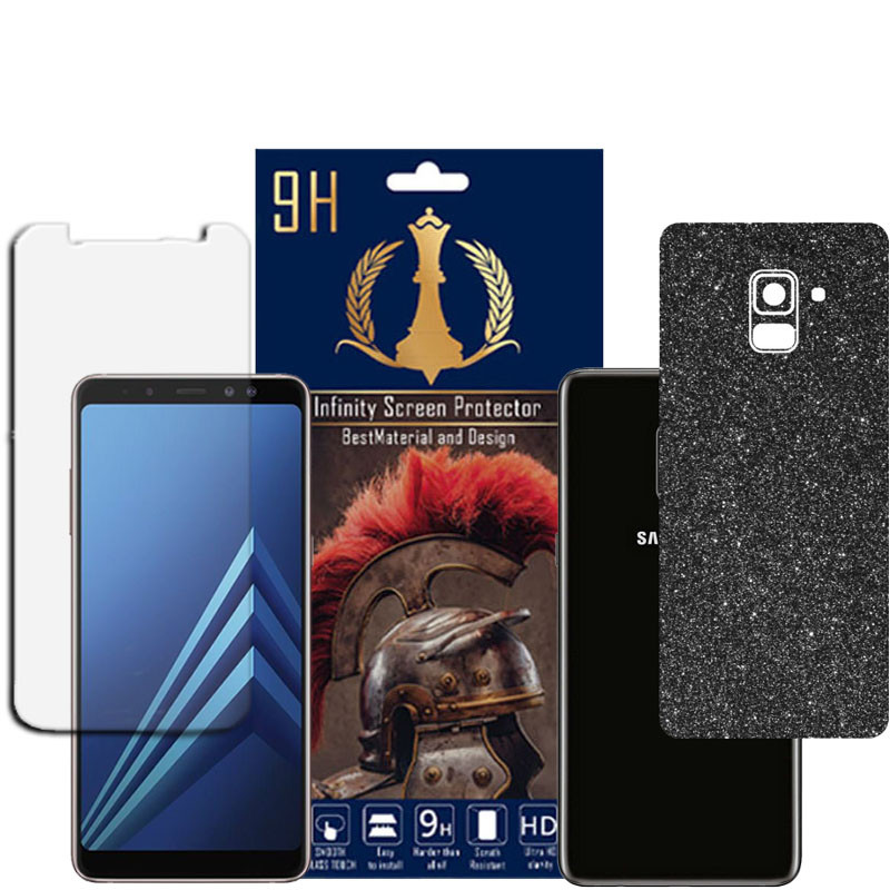 برچسب پوششی اینفینیتی مدل PRO MAX مناسب برای گوشی موبایل سامسونگ GALAXY A8 PLUS به همراه محافظ صفحه نمایش