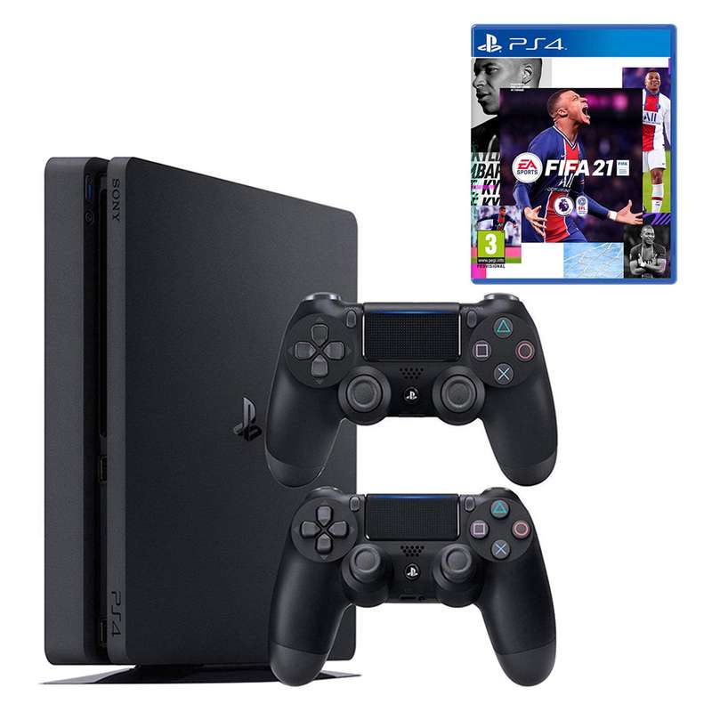 مجموعه کنسول بازی سونی مدل Playstation 4 Slim CUH-2216B ظرفیت 1 ترابایت به همراه دسته اضافه و فیفا21