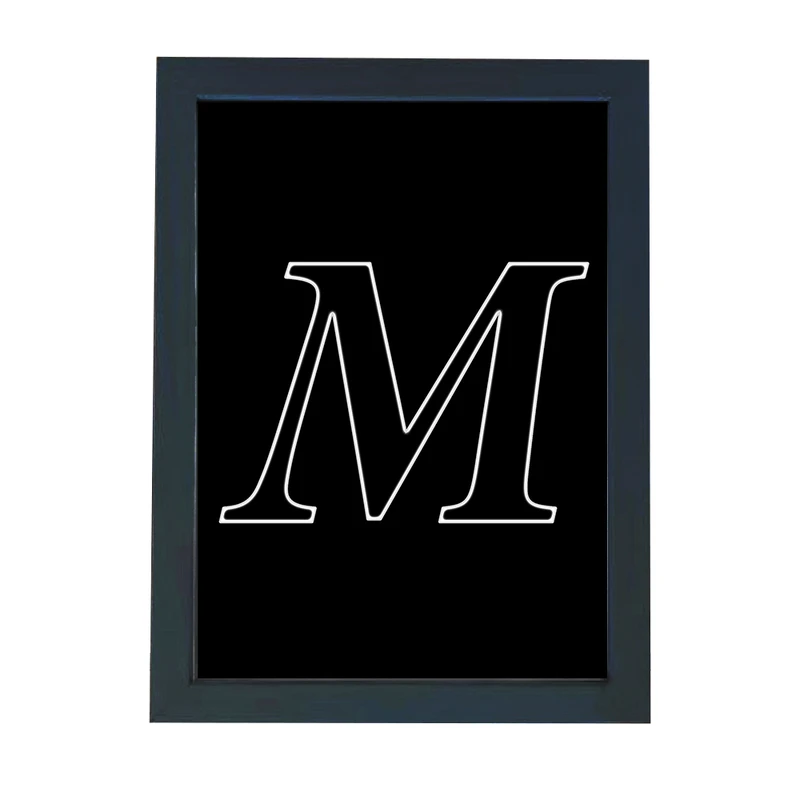 تابلو گالری چهره پرداز رخ مدل حرف M طرح عاشقانه دکوری کد Alphabet_10003