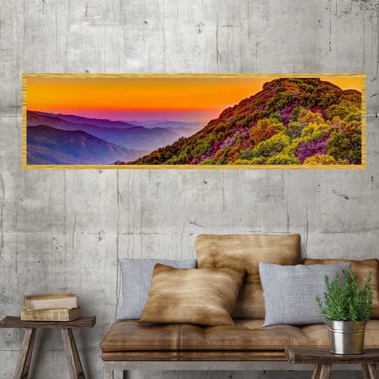 تابلو بکلیت طرح منظره کوه سرسبز مدل کشیده T-7730