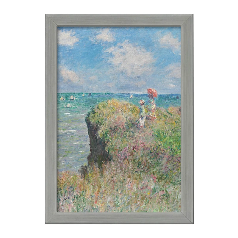 تابلو خندالو طرح گردش بر روی صخره‌های پورویل کلود مونه کد 36844