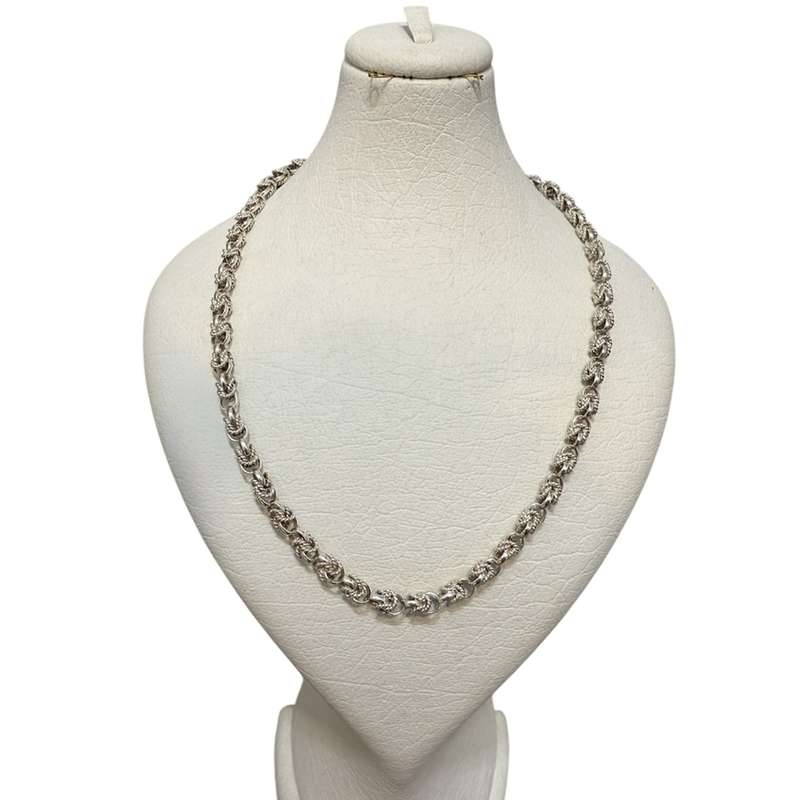 گردنبند نقره مردانه مدل زنجیر یزدی کد 2406