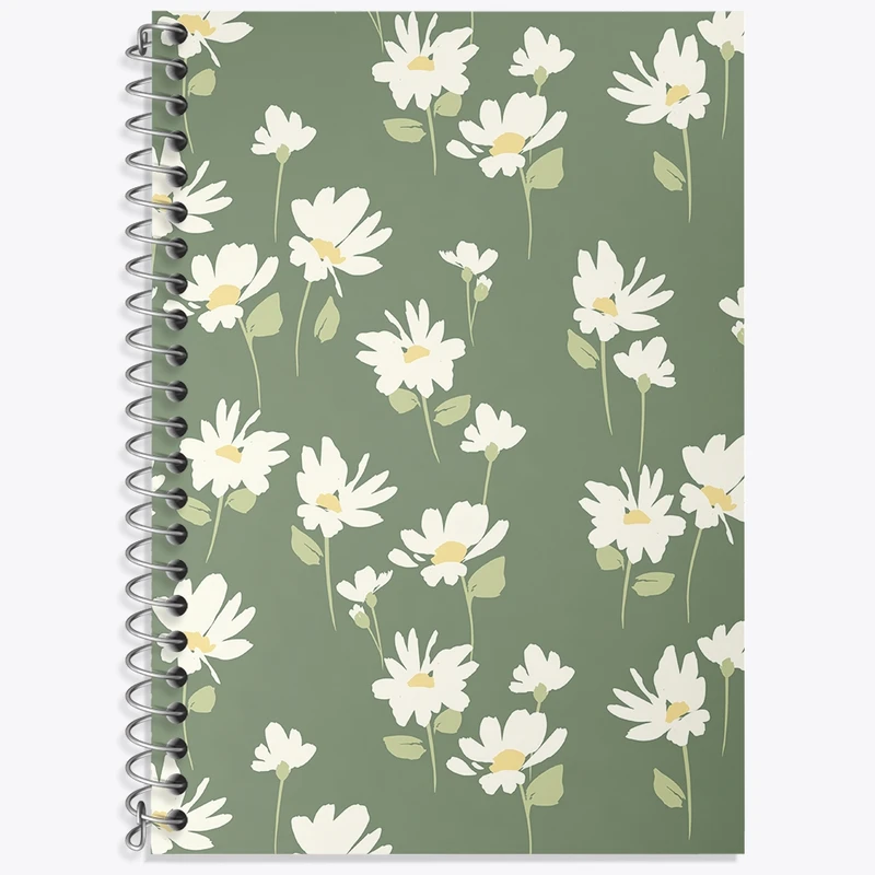 دفتر زبان 50 برگ خندالو مدل سه خط طرح گل گلی کد N607