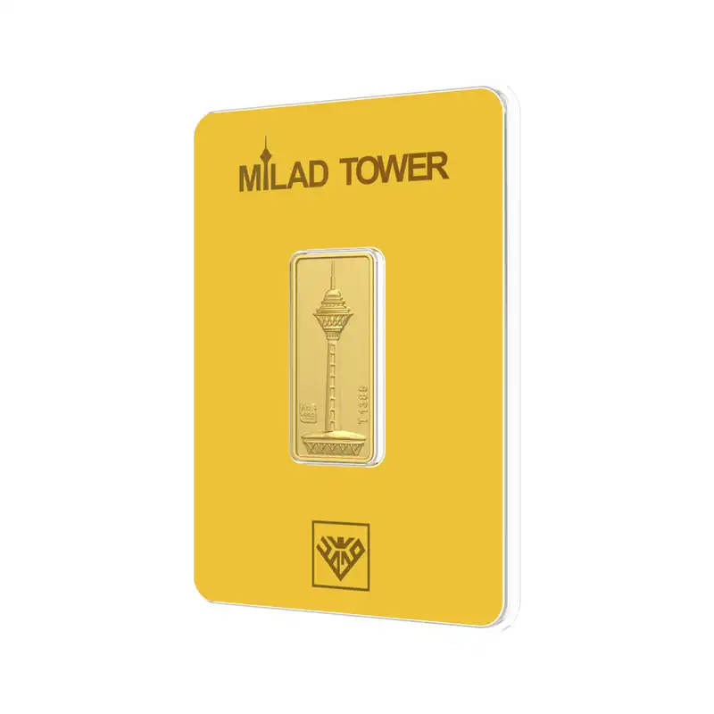 شمش طلا 24 عیار طلای محمد مدل برج میلاد SNF1