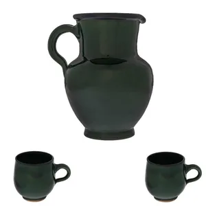 ست 3 تکه پارچ و لیوان سفالی مدل ساغر