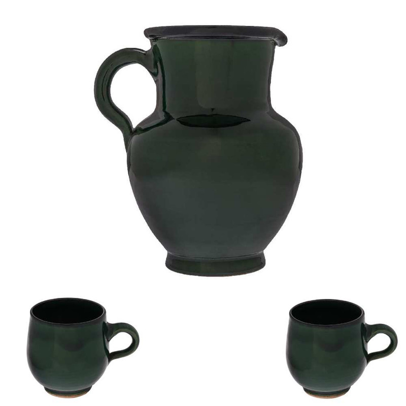 ست 3 تکه پارچ و لیوان سفالی مدل ساغر