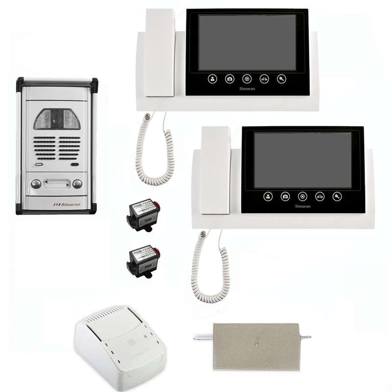 مجموعه دربازکن تصویری سیماران مدل 72TKM-VFC2D به همراه محافظ ولتاژ مانیتور