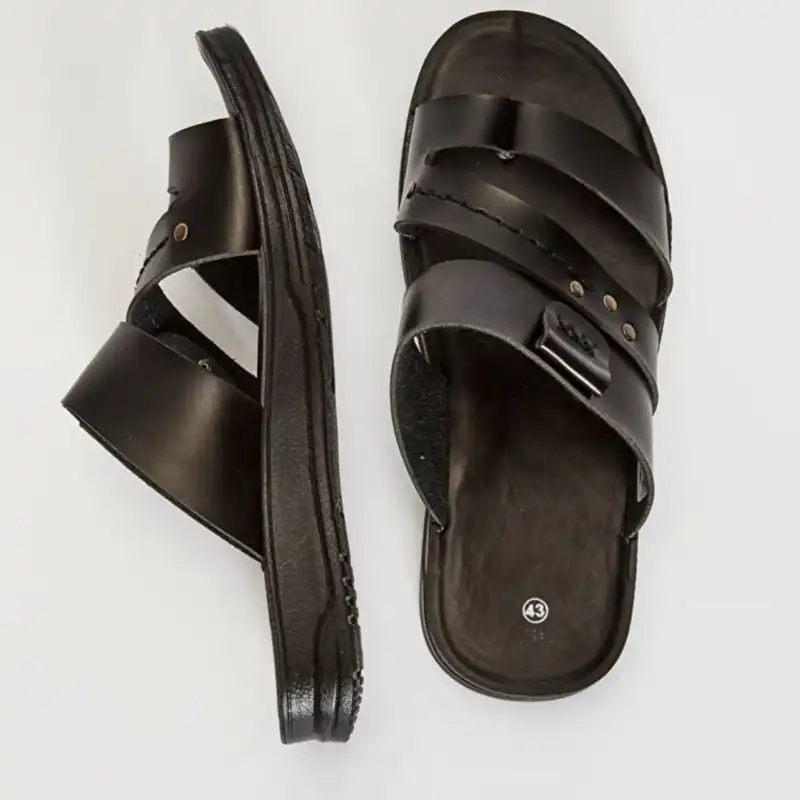 صندل مردانه ال سی وایکیکی مدل طبی استپ دار چرم