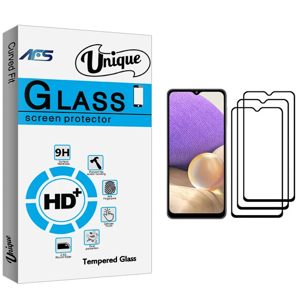محافظ صفحه نمایش ای اف اس مدل Unique Glass مناسب برای گوشی موبایل سامسونگ Galaxy A32 بسته سه عددی