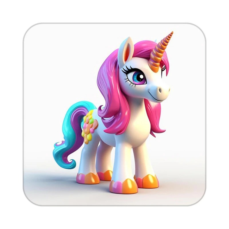 زیر لیوانی کاکتی طرح اسب تک شاخ و یونیکورن مدل mp30098