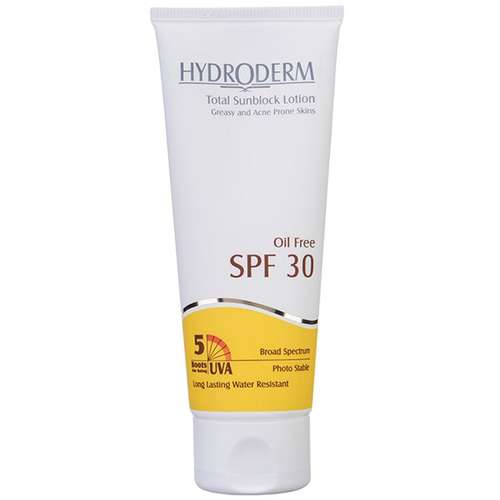 لوسیون ضد آفتاب هیدرودرم سری فاقد چربی SPF30 حجم 75 میلی لیتر