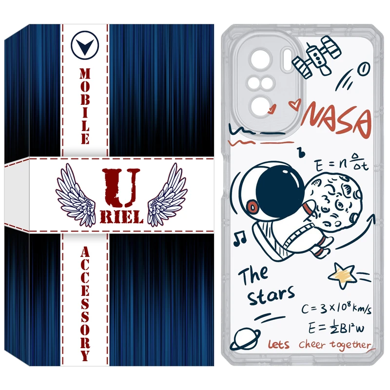 کاور یوریل مدل Clear کد 27 طرح ناسا مناسب برای گوشی موبایل شیائومی Poco F3 / Redmi K40 / Mi 11i