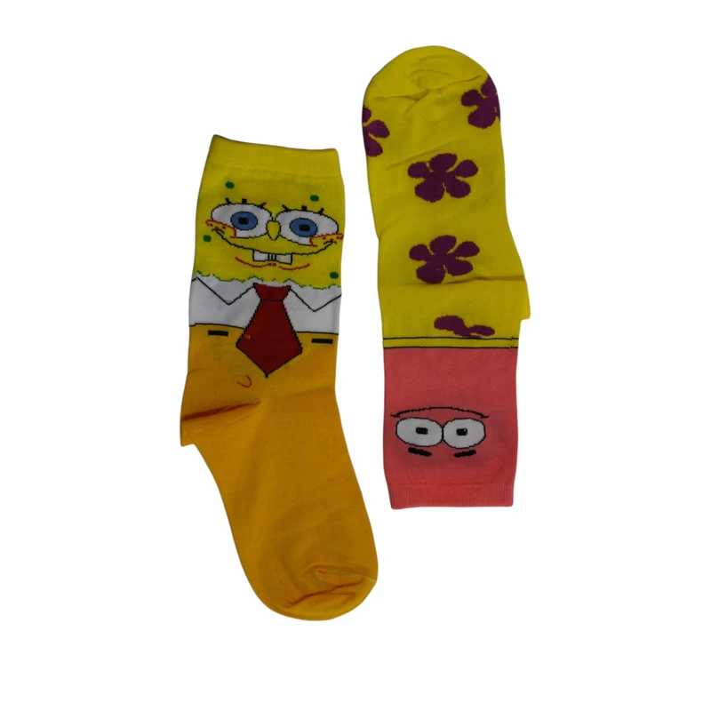 جوراب زنانه مدل پاتریک و باب اسفنجی