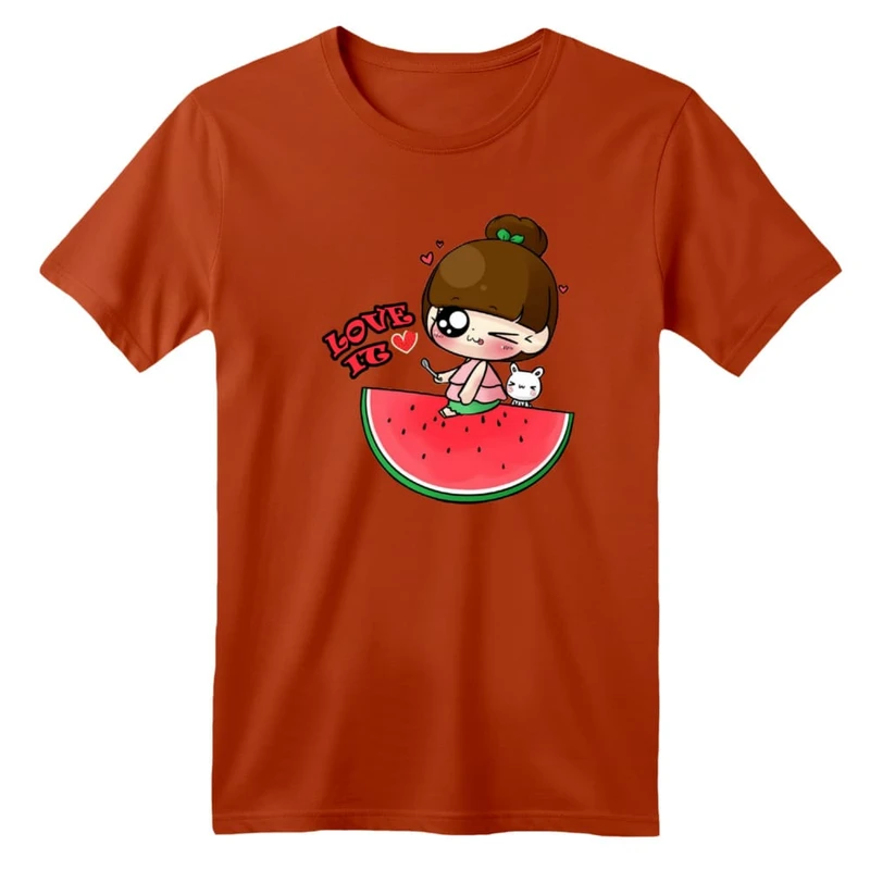 تی شرت آستین کوتاه بچگانه مدل دخترک یلدایی کد 18