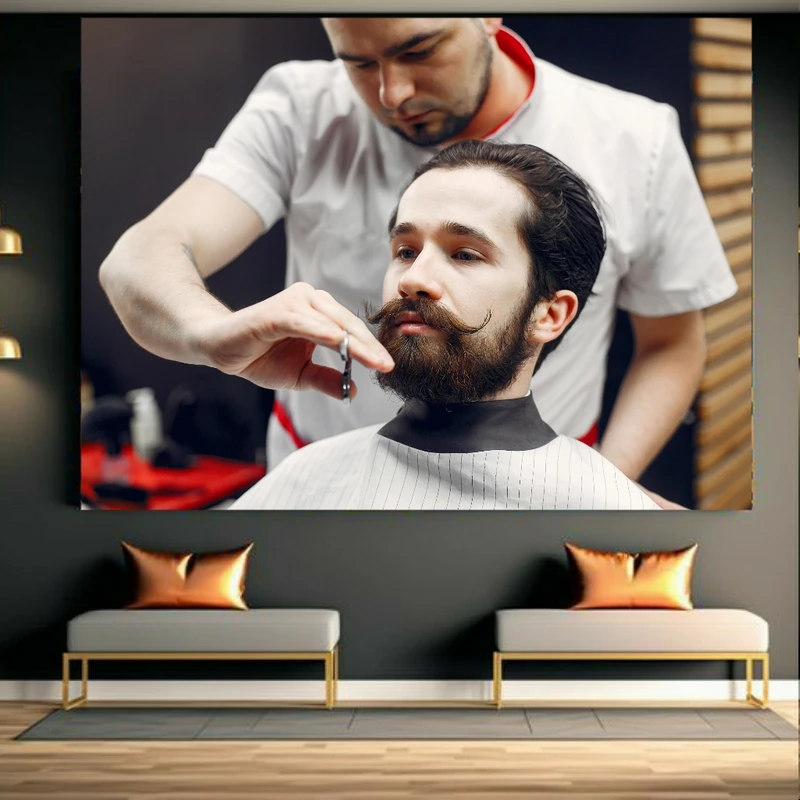 پوستر دیواری طرح آرایشگاه مردانه مدل اصلاح ریش کد BK23088