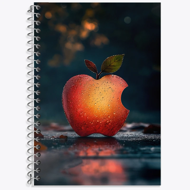 دفتر زبان 50 برگ خندالو مدل دو خط طرح سیب اپل (IPhone) کد F7802