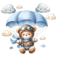 استیکر دیواری کودک راتیانا مدل pilot bear