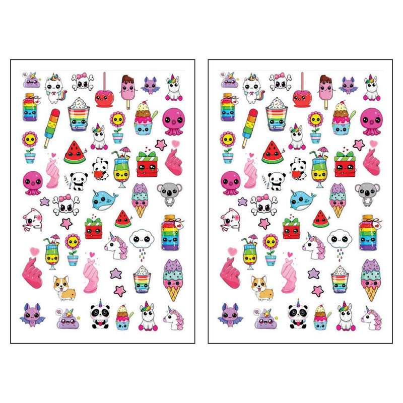 برچسب لنز ناخن طرح فانتزی تابستونی کد M2T201 مجموعه 2 عددی