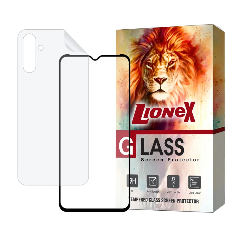 محافظ صفحه نمایش لایونکس مدل MCERAMNANOL مناسب برای گوشی موبایل سامسونگ Galaxy A04s / Galaxy A13 5G به همراه محافظ پشت گوشی