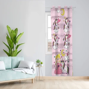 پرده مدل اتاق کودک مخمل پانچی طرح تک شاخ کد 4422 سایز 140x280 سانتی متر