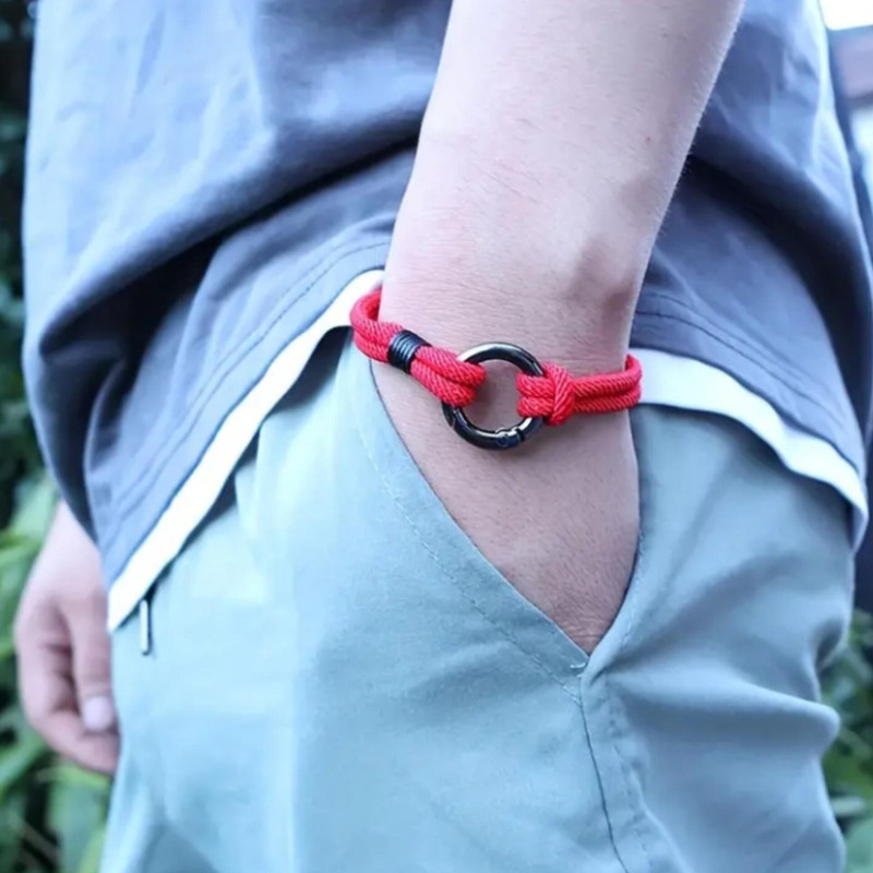 دستبند مردانه مدل پاراکورد حلقه ای کد 0369