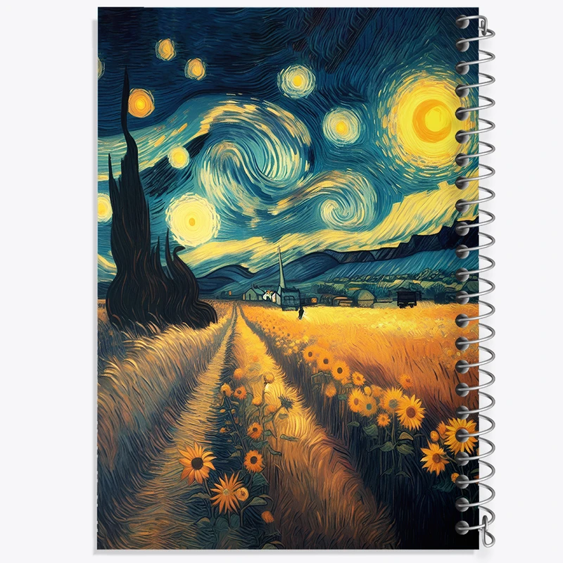 دفتر مشق 50 برگ خندالو طرح شب پر ستاره کد F5099