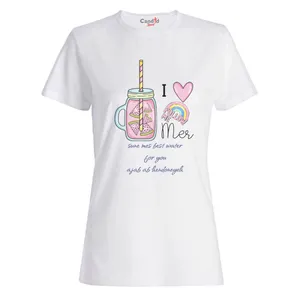 تی شرت آستین کوتاه زنانه کاندید اسپرت طرح لیوان نی دار مدل 30