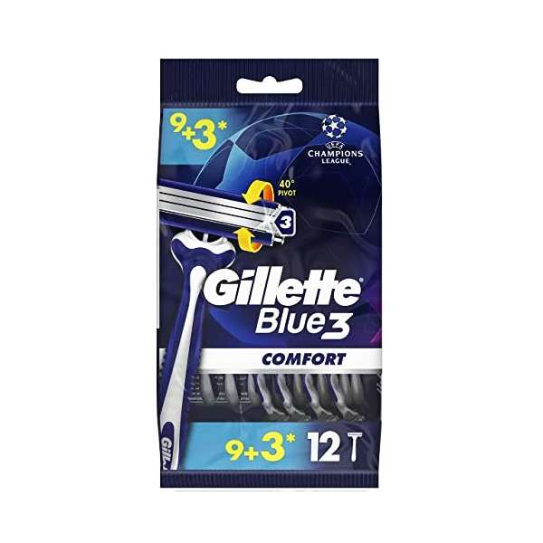 خود تراش ژیلت مدل Blue3 Comfort بسته 12 عددی