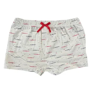 شورت دخترانه مدل خطی 245522 رنگ سفید