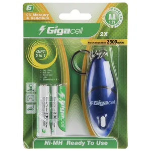 باتری قلمی قابل شارژ گیگاسل مدل 2300mAh بسته 2 عددی