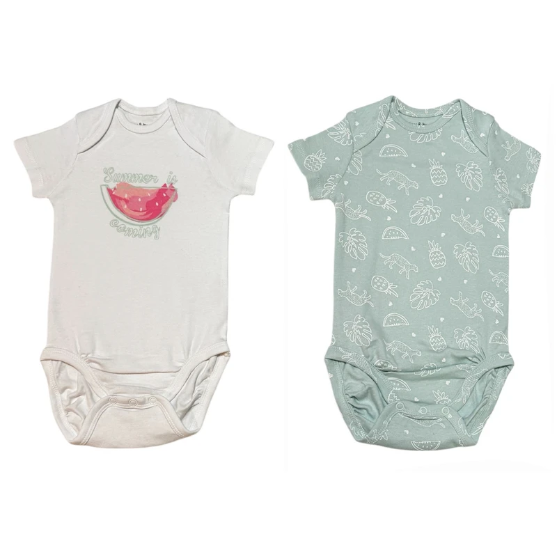 بادی آستین بلند نوزادی فوکس اند بانی مدل 677 مجموعه 2 عددی