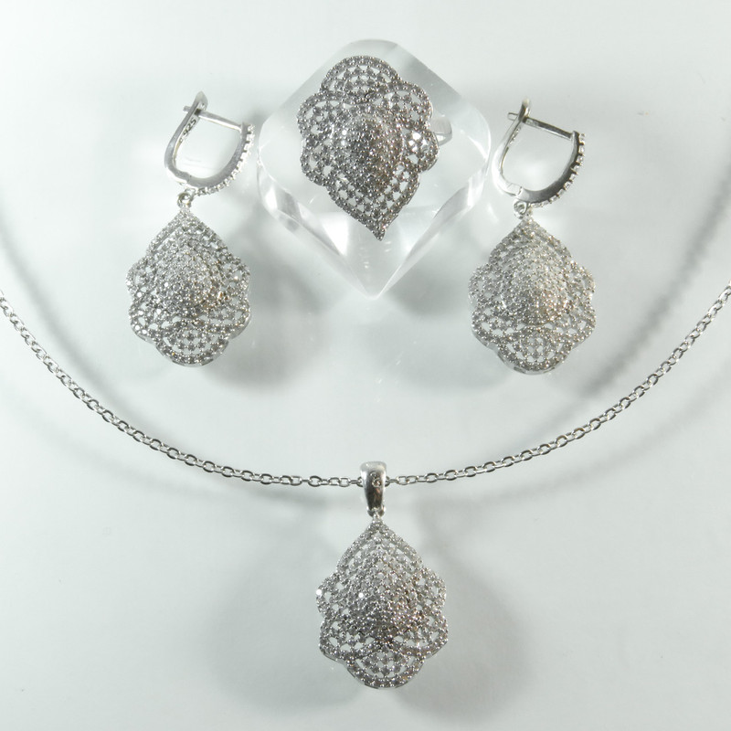 نیم ست نقره زنانه کد AV081-1