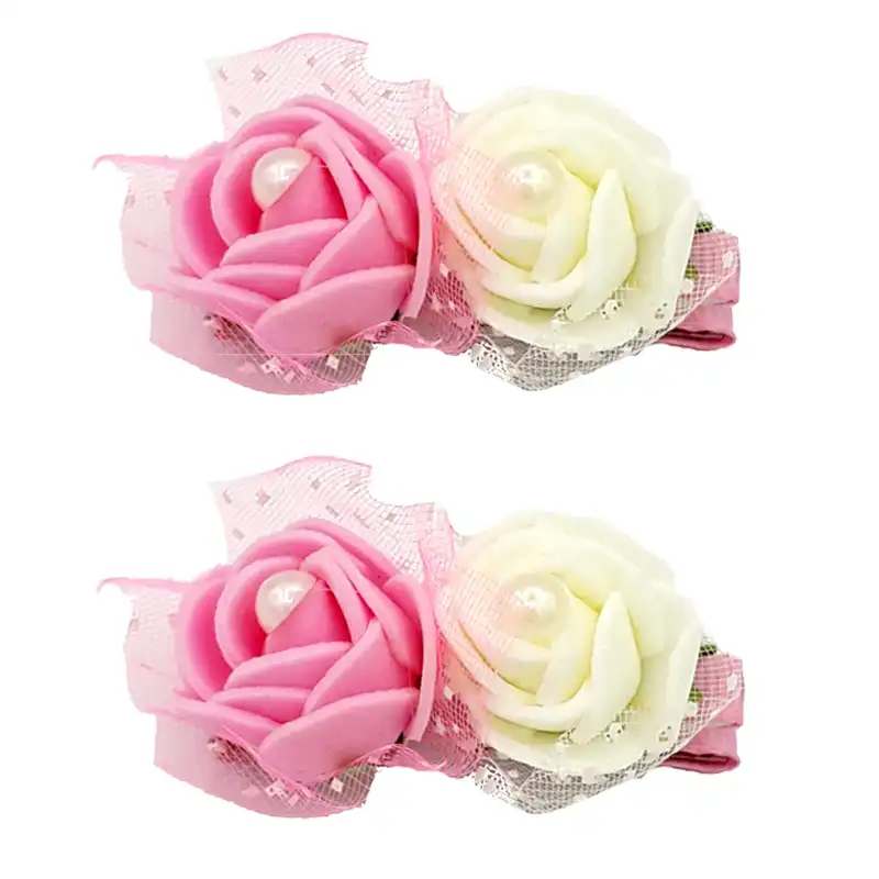 گیره سر طرح گل رز کد MK199 بسته 2 عددی