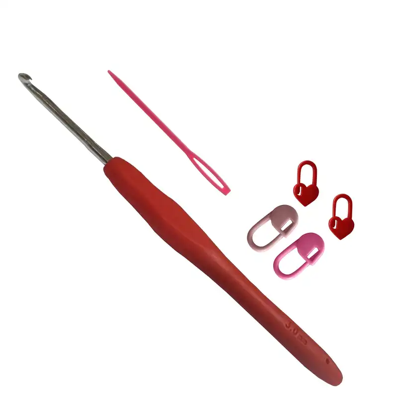 قلاب بافتنی مدل ZHL-S-3.0mm به همراه سنجاق نشانه گذار بافتنی و سوزن دوخت کاموا مجموعه 6 عددی