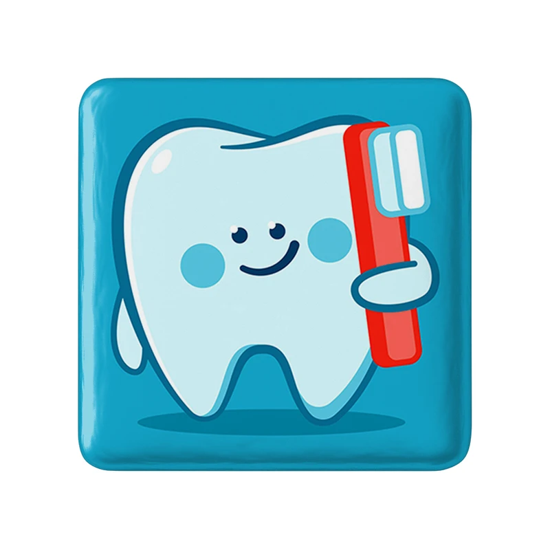 پیکسل خندالو طرح دندان و دندان پزشکی کودکانه مدل مربعی کد 36767