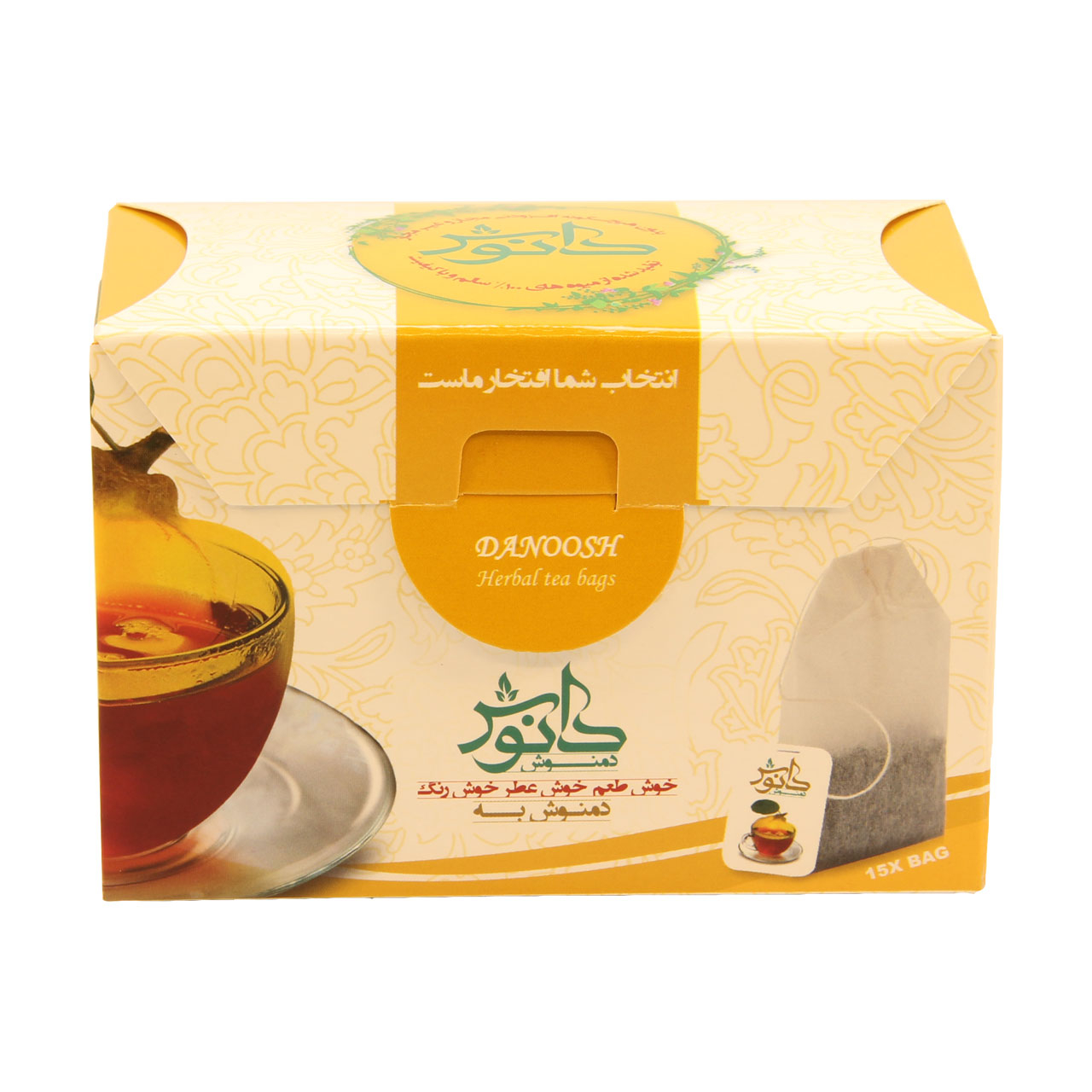 دمنوش میوه ای به دانوش بسته 15 عددی