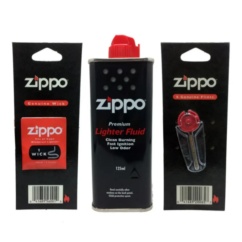 فیتیله و سنگ فندک زیپو مدل 1016 به همراه بنزین زیپو