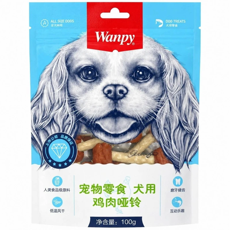 تشویقی سگ ونپی مدل Chicken Dumbell با طعم مرغ وزن 100 گرم