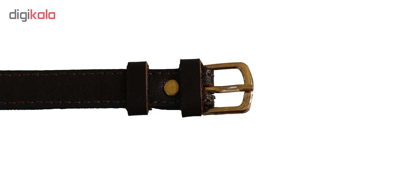 دستبند چرم و طلا 18 عیار گالری طلای کانیار مدل DCH18
