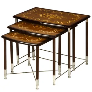میز عسلی چشمه نور کد D-108-BR مجموعه 3 عددی