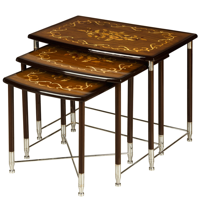 میز عسلی چشمه نور کد D-108-BR مجموعه 3 عددی