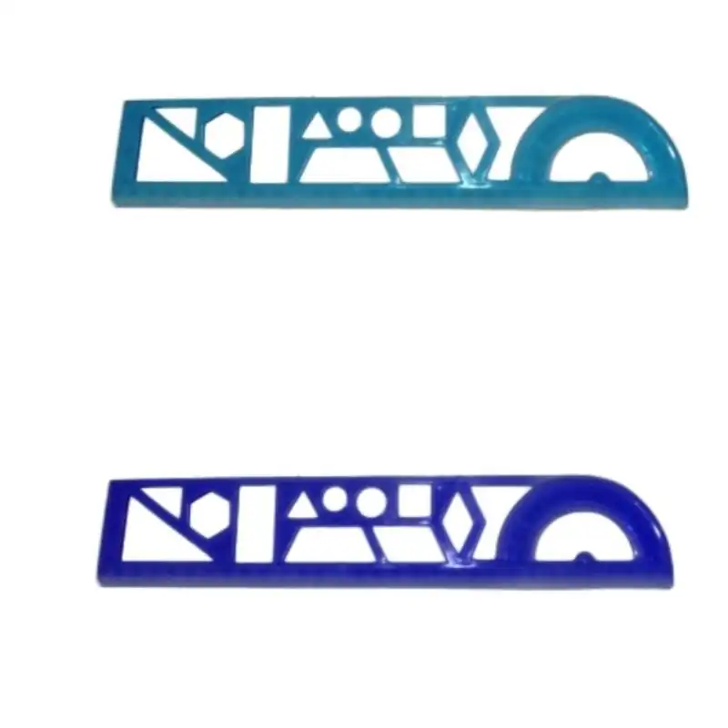 خط کش 20 سانتی متر مدل شابلون دار طرح هندسی کد 007 بسته 3 عددی