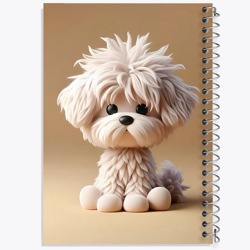 دفتر ژورنال نویسی 50 برگ خندالو مدل نقطه ای طرح سگ کیوت کد F7915