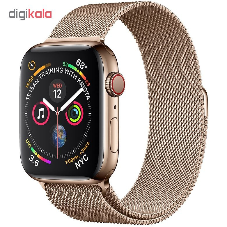 ساعت هوشمند اپل واچ سری 4 سلولار مدل 44mm Gold Stainless Steel Case with Gold Milanese Loop پیشنویس خودکار